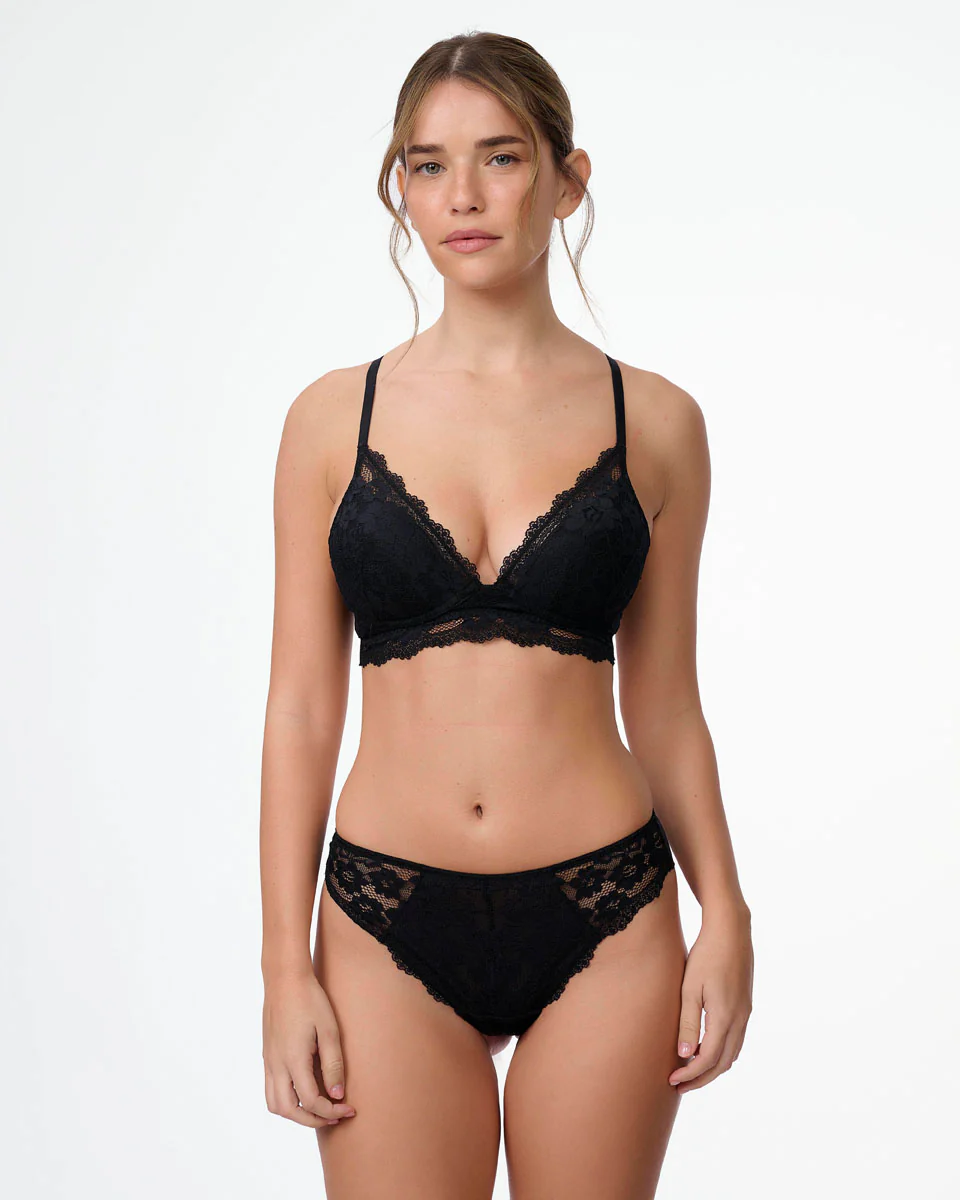חזיית פוש אפ מתחרה רומנטית - BLACK - Image 6